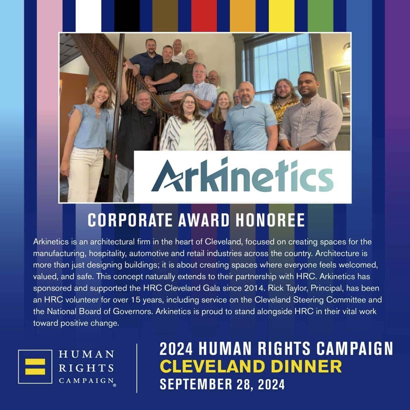 Arkinetics receives prestigious HRC Corporate Equality Award!